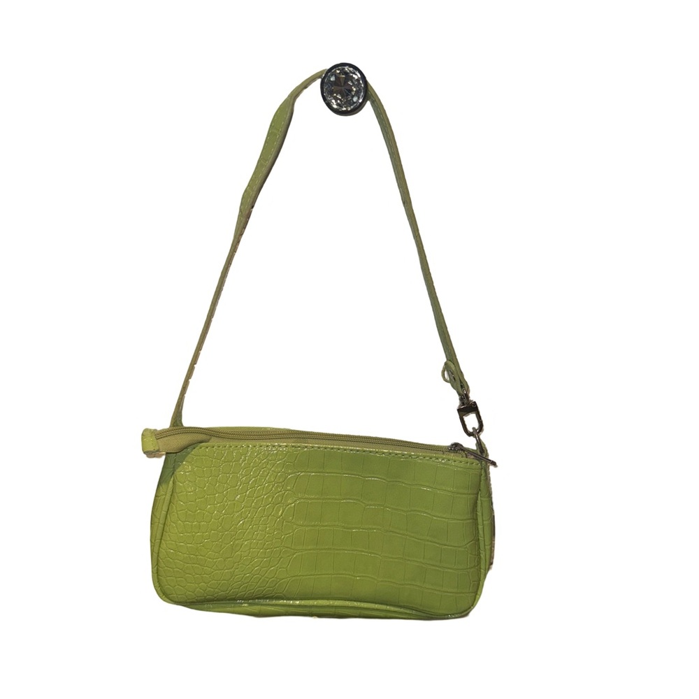 Green Crocodile Pattern Shoulder Bag